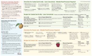 Pomona Pectin colorful directions on canning and making jam and jelly - back side.
